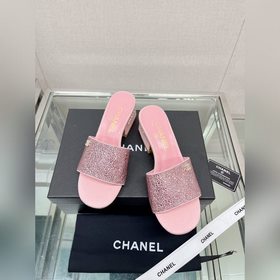 Chanel 23Ss Сандалии на толстом каблуке с перламутровой поверхнос