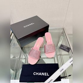 Chanel 23Ss Сандалии на толстом каблуке с перламутровой поверхнос
