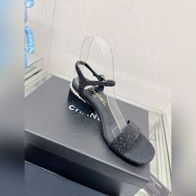 Chanel 23Ss Сандалии на толстом каблуке с перламутровой поверхнос