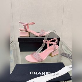 Chanel 23Ss Сандалии на толстом каблуке с перламутровой поверхнос