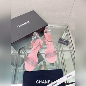 Chanel 23Ss Сандалии на толстом каблуке с перламутровой поверхнос