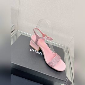 Chanel 23Ss Сандалии на толстом каблуке с перламутровой поверхнос