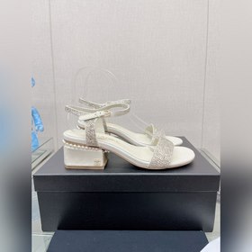 Chanel 23Ss Сандалии на толстом каблуке с перламутровой поверхнос