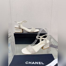 Chanel 23Ss Сандалии на толстом каблуке с перламутровой поверхнос