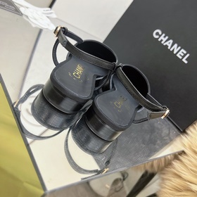 CHANEL / Туфли на толстом каблуке в стиле Мэри Джейн для ранней в