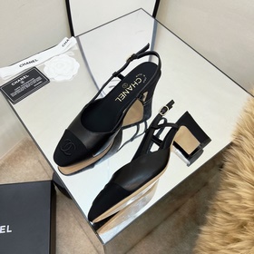 CHANEL / Туфли на толстом каблуке в стиле Мэри Джейн для ранней в