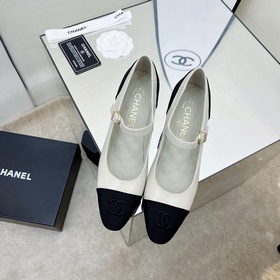 CHANEL / Туфли на толстом каблуке в стиле Мэри Джейн для ранней в
