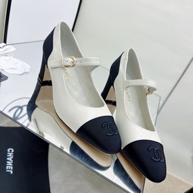 CHANEL / Туфли на толстом каблуке в стиле Мэри Джейн для ранней в