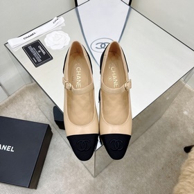 CHANEL / Туфли на толстом каблуке в стиле Мэри Джейн для ранней в