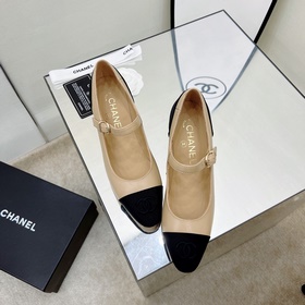 CHANEL / Туфли на толстом каблуке в стиле Мэри Джейн для ранней в