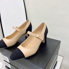 CHANEL / Туфли на толстом каблуке в стиле Мэри Джейн для ранней в