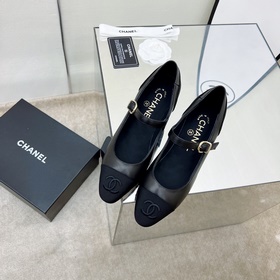 CHANEL / Туфли на толстом каблуке в стиле Мэри Джейн для ранней в