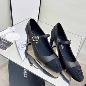 CHANEL / Туфли на толстом каблуке в стиле Мэри Джейн для ранней в