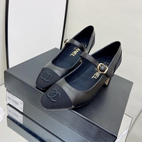 CHANEL / Туфли на толстом каблуке в стиле Мэри Джейн для ранней в
