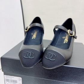 CHANEL / Туфли на толстом каблуке в стиле Мэри Джейн для ранней в