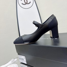 CHANEL / Туфли на толстом каблуке в стиле Мэри Джейн для ранней в