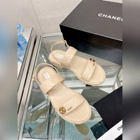 Chanel 23Ss Новая модель Chanel Ромбовидные сандалии на толстом к