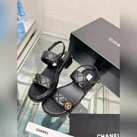Chanel 23Ss Новая модель Chanel Ромбовидные сандалии на толстом к