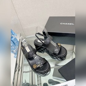 Chanel 23Ss Новая модель Chanel Ромбовидные сандалии на толстой п