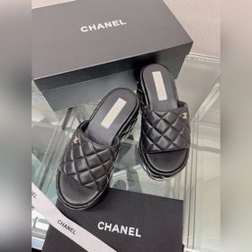 Chanel 23Ss Новая модель Chanel Ромбовидные тапочки на толстой по