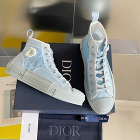 Высококачественная версия высоких кроссовок CD с застежкой Dior B