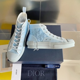 Высококачественная версия высоких кроссовок CD с застежкой Dior B
