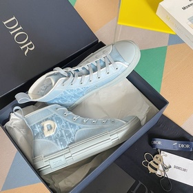 Высококачественная версия высоких кроссовок CD с застежкой Dior B