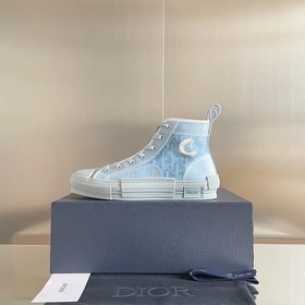 Высококачественная версия высоких кроссовок CD с застежкой Dior B