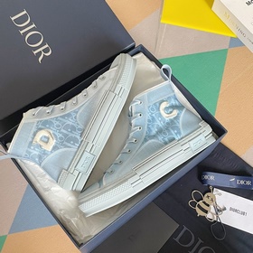 Высококачественная версия высоких кроссовок CD с застежкой Dior B
