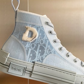 Высококачественная версия высоких кроссовок CD с застежкой Dior B