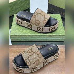 2023 Gucci весна-лето супер-двойная GG серия сандалии на толстой 