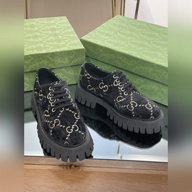 Оригинальные туфли Gucci на толстой подошве с ремешками для пар, 