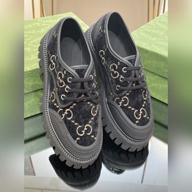 Оригинальные туфли Gucci на толстой подошве с ремешками для пар, 