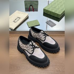 Gucci на толстой подошве [розовый] GG шнурованные туфли для пар, 