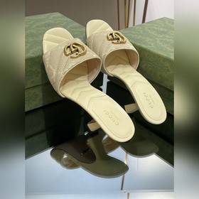 Новинки Gucci на лето 2023 года Женские тапочки с двойной пряжко