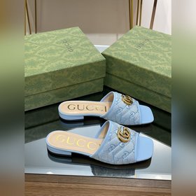 Новинка лета 2023 года от Gucci： тапочки с двойным G, 5D-вышивка 