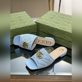 Новинка лета 2023 года от Gucci： тапочки с двойным G, 5D-вышивка 