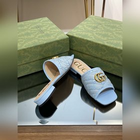 Новинка лета 2023 года от Gucci： тапочки с двойным G, 5D-вышивка 