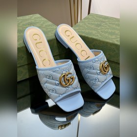 Новинка лета 2023 года от Gucci： тапочки с двойным G, 5D-вышивка 