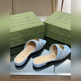 Новинка лета 2023 года от Gucci： тапочки с двойным G, 5D-вышивка 
