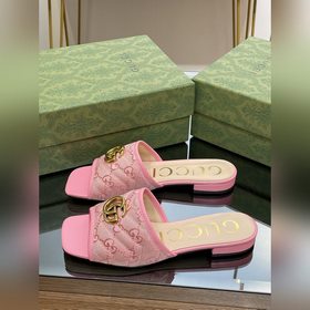 Новинка лета 2023 года от Gucci： тапочки с двойным G, 5D-вышивка 