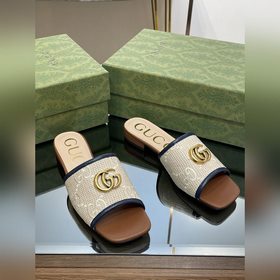 Новинка лета 2023 года — тапочки Gucci с двойной буквой G, 5D-выш