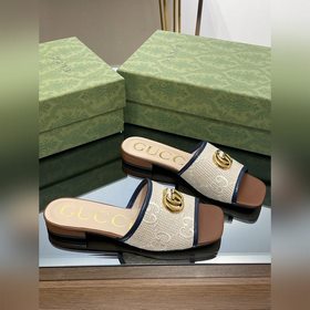 Новинка лета 2023 года — тапочки Gucci с двойной буквой G, 5D-выш