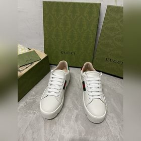 GuCci Классические белые туфли ACe с толстой подошвой и узором ви