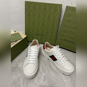 GuCci Классические белые туфли ACe с толстой подошвой и узором ви