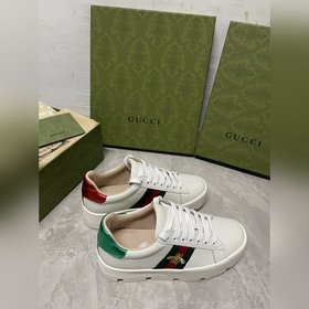 GuCci Классические белые туфли ACe с толстой подошвой и узором ви