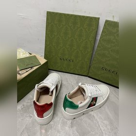 GuCci Классические белые туфли ACe с толстой подошвой и узором ви