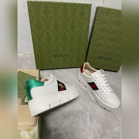 GuCci Классические белые туфли ACe с толстой подошвой и узором ви