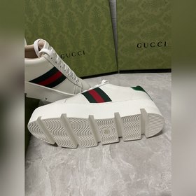 GuCci Классические белые туфли ACe с толстой подошвой и узором ви