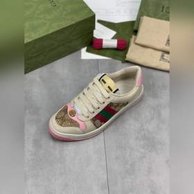 Маленькие ботинки GUCCI из кожи быка с контрастными цветами созда